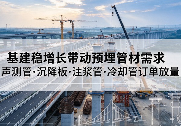 红河基建稳增长带动预埋监测管材需求，声测管、沉降板、注浆管订单持续放量